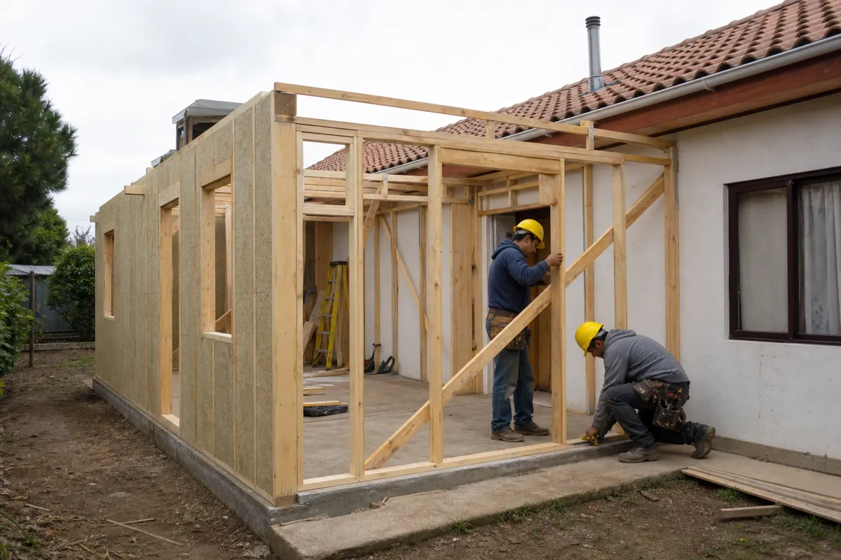 Ampliación de vivienda con estructura de madera
